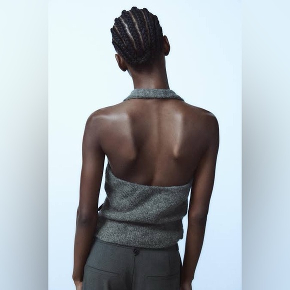 ZARA | Wool blend Halter Neck top - Picture 4 of 12
